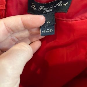 Red Wool Pencil skirt